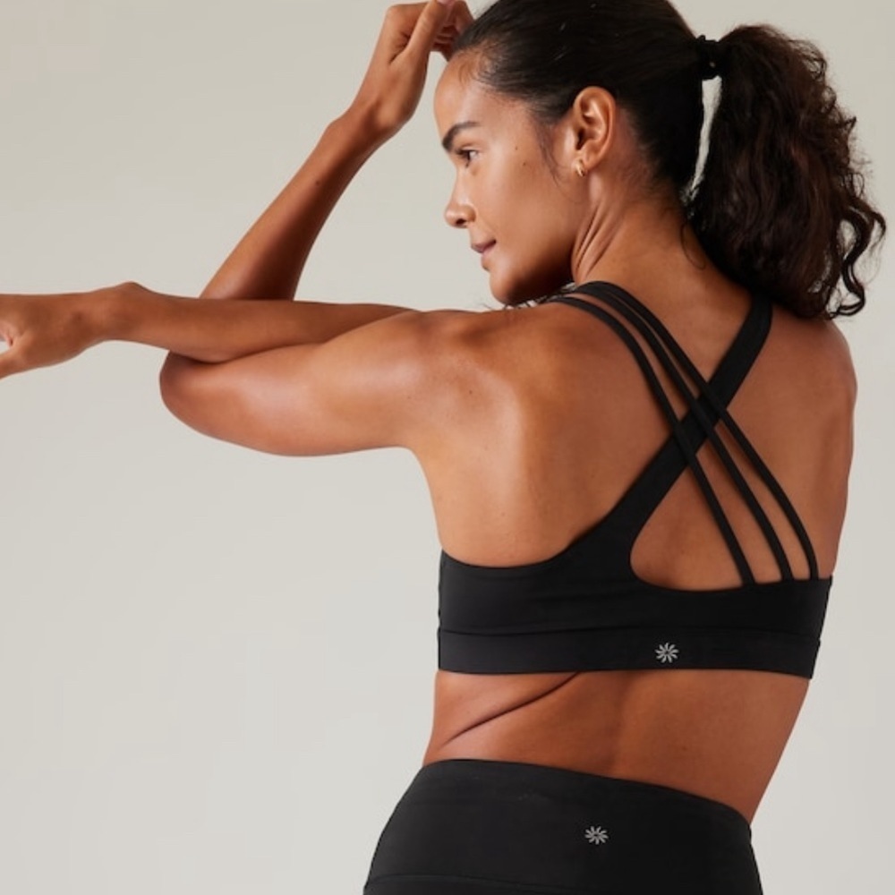 Athleta Black Strappy Back Sports Bra